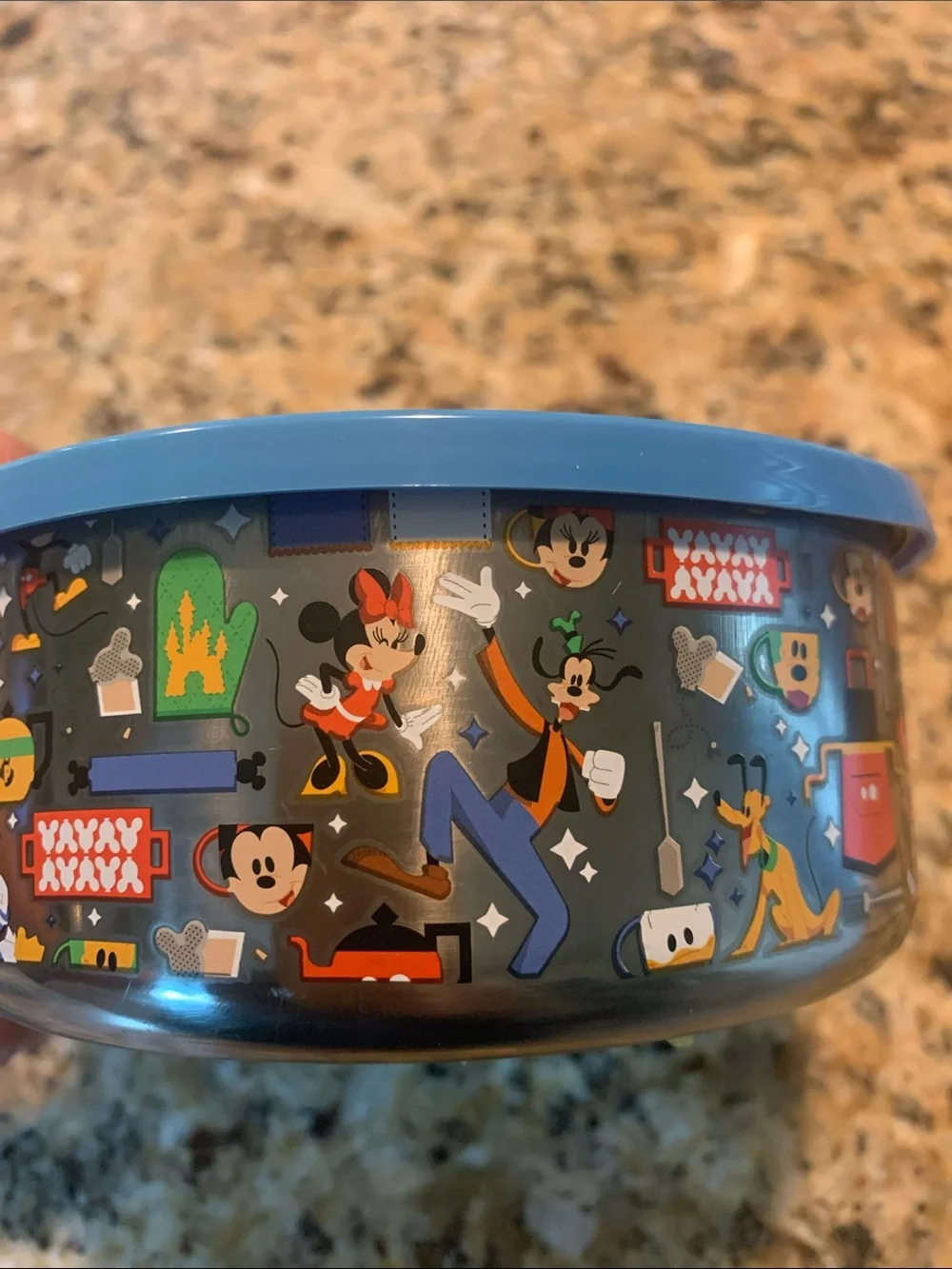 Disney Kids Bowl with Blue Rim and Colorful Character Print